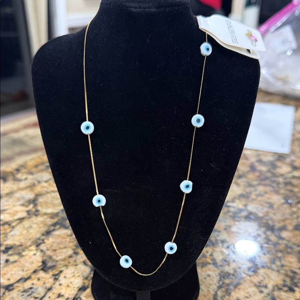 Elegant Evil Eye Necklace with Gold Chain